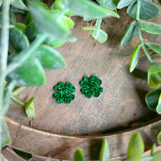 4 Leaf Clover Acrylic Stud Earrings
