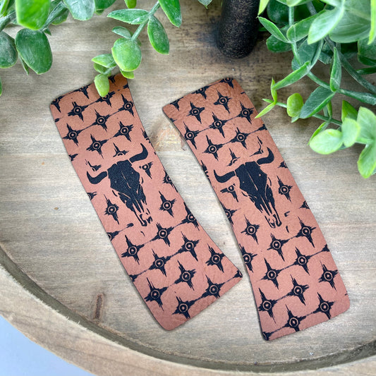 Tribal Steer Leatherette Hair Clips Covers