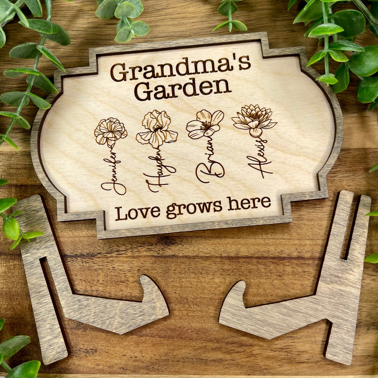 Grandma's Garden Birth Month Flower Sign