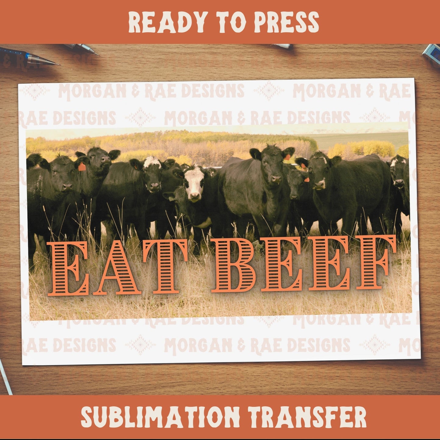 Eat Beef License Plate Sublimation Transfer