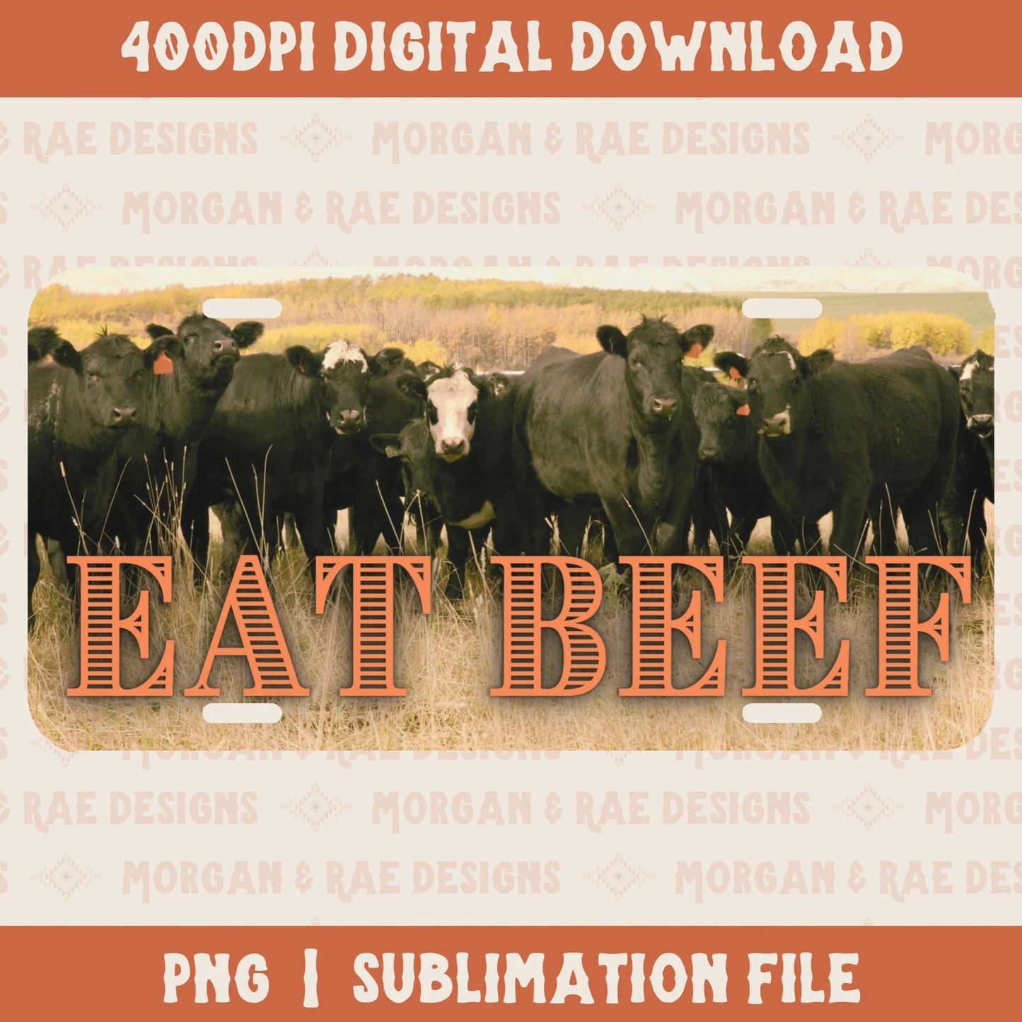 Eat Beef License Plate Digital Design